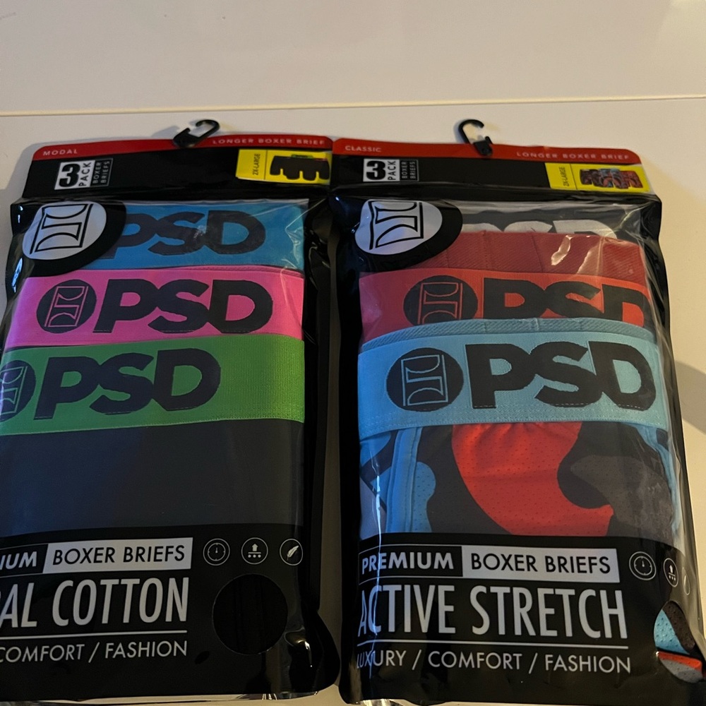PSD 6 Pack Longer Boxer Briefs 2XL Modal Cotton And Active Stretch